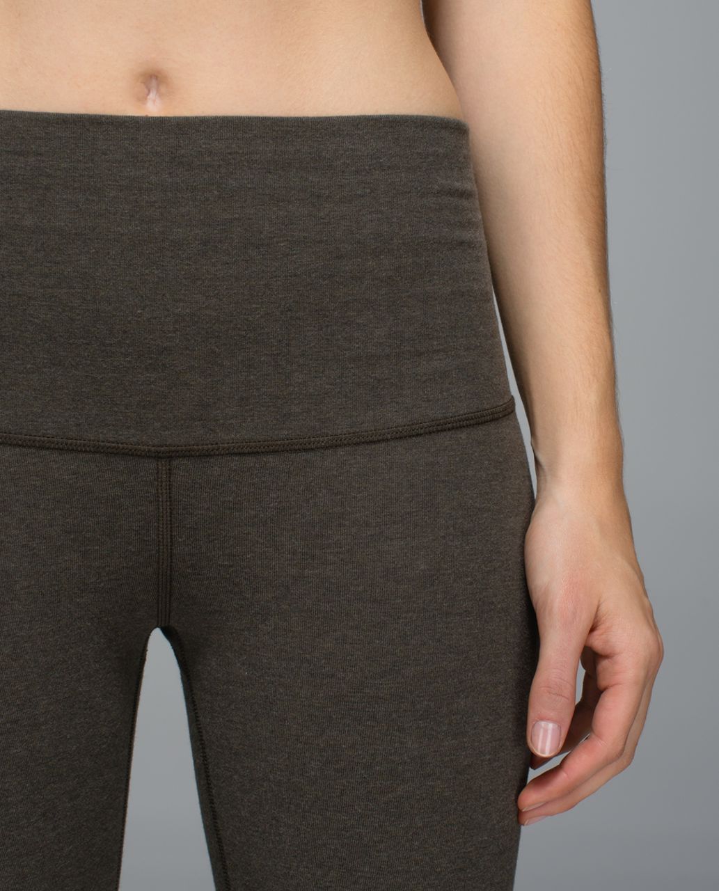 Lululemon Wunder Under Crop *Cotton (Roll Down) - Heathered Deep Camo