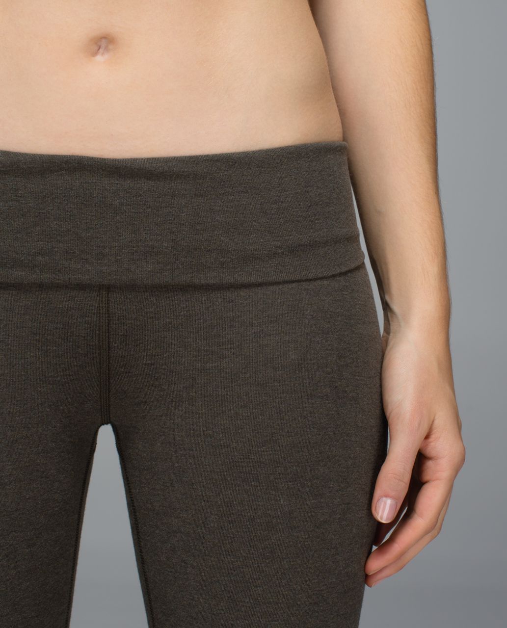 Lululemon Wunder Under Crop *Cotton (Roll Down) - Heathered Deep Camo