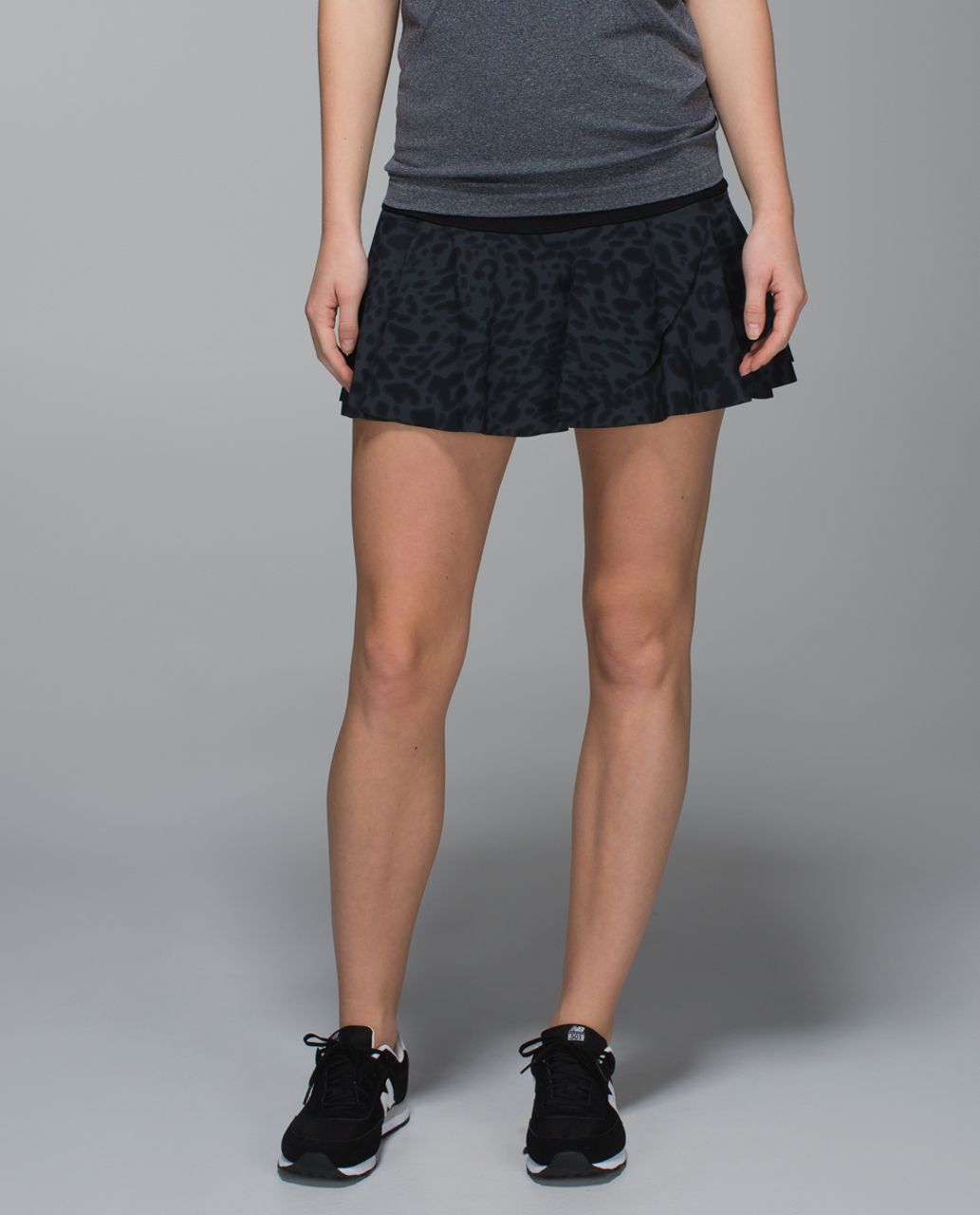 Lululemon Hit Your Stride Skirt - Animal Swirl Deep Coal Black / Black