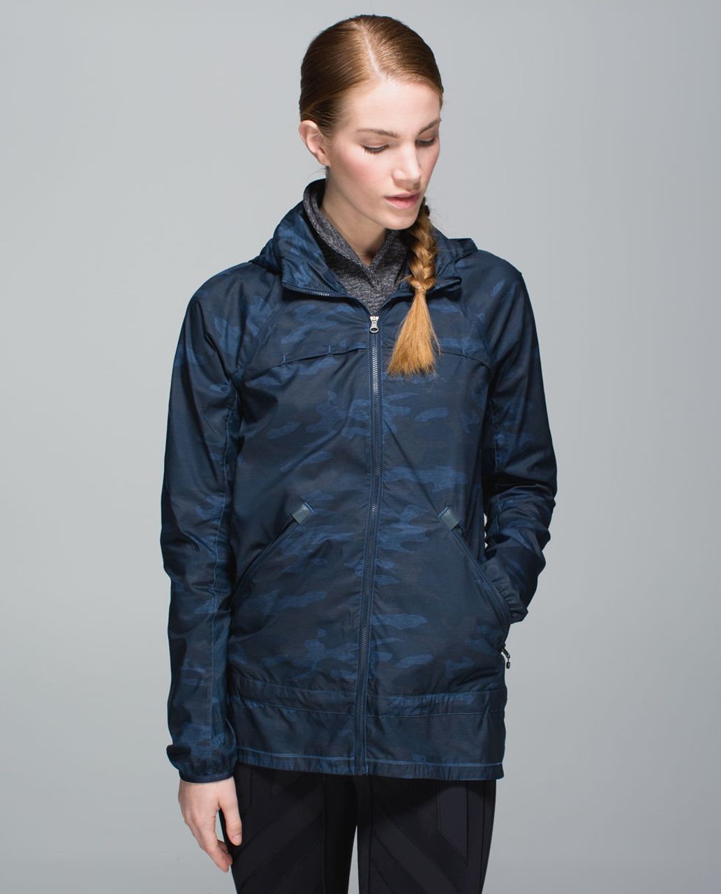 Lululemon Miss Misty Jacket - Heathered Texture Lotus Camo Oil Slick Blue