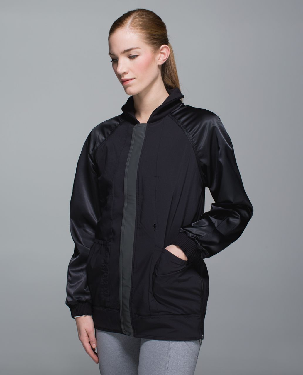 Lululemon Both Ways Bomber - Heathered Black / Black - lulu fanatics