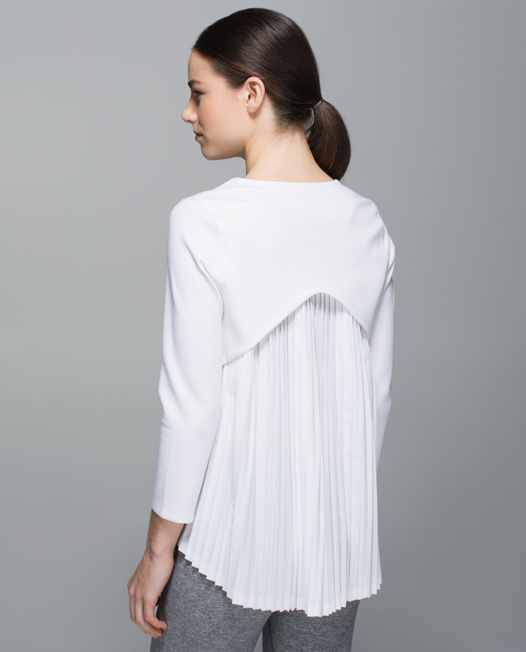 Lululemon Modal Pleated Back Long Sleeve Shirt - White Opal - lulu fanatics