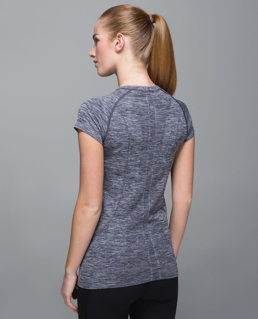 Lululemon Run:  Swiftly Tech Short Sleeve Crew - Space Dye Heathered Cadet Blue