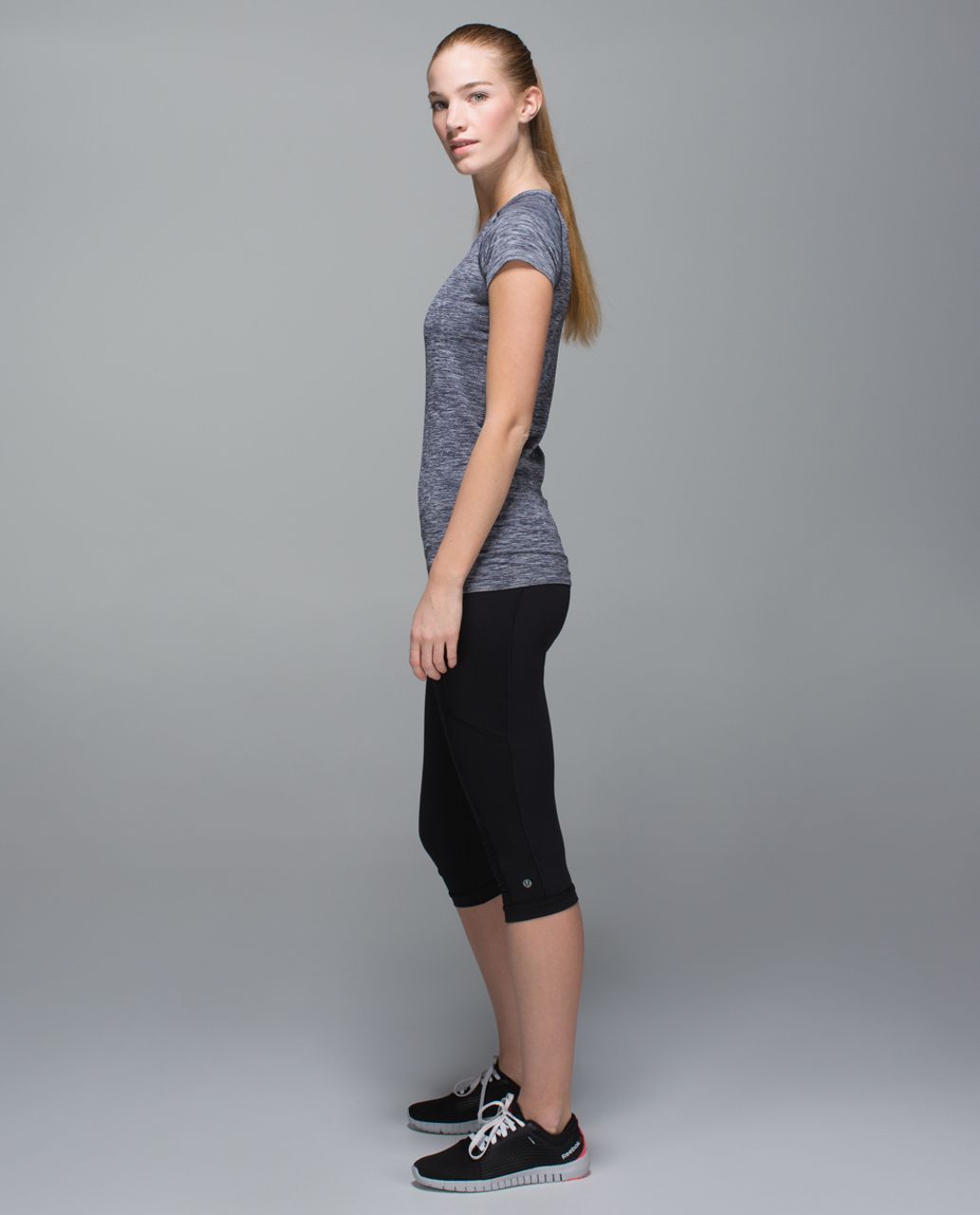 Lululemon Run:  Swiftly Tech Short Sleeve Crew - Space Dye Heathered Cadet Blue