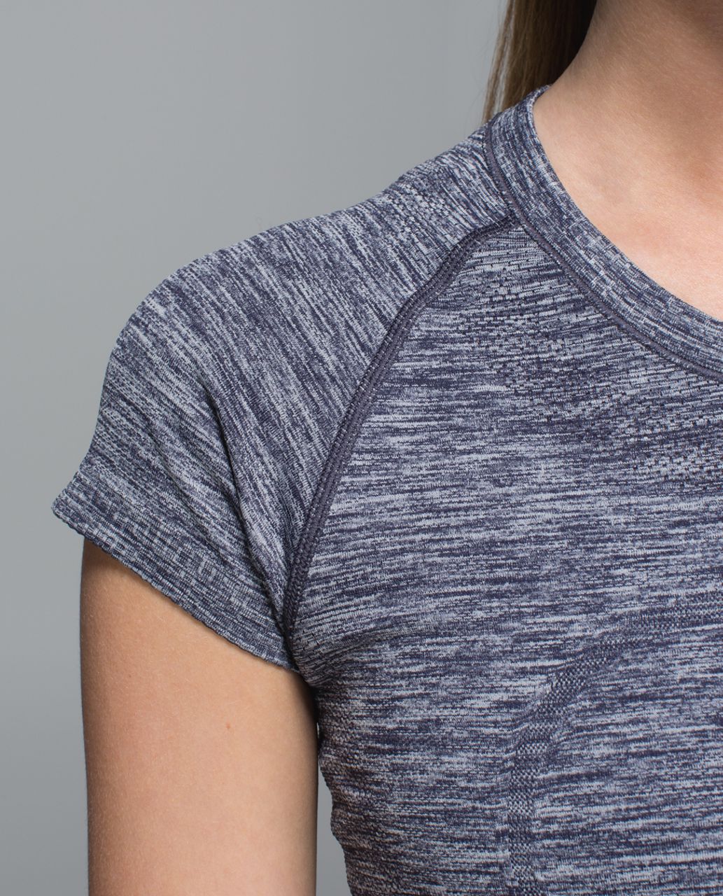 Lululemon Run:  Swiftly Tech Short Sleeve Crew - Space Dye Heathered Cadet Blue