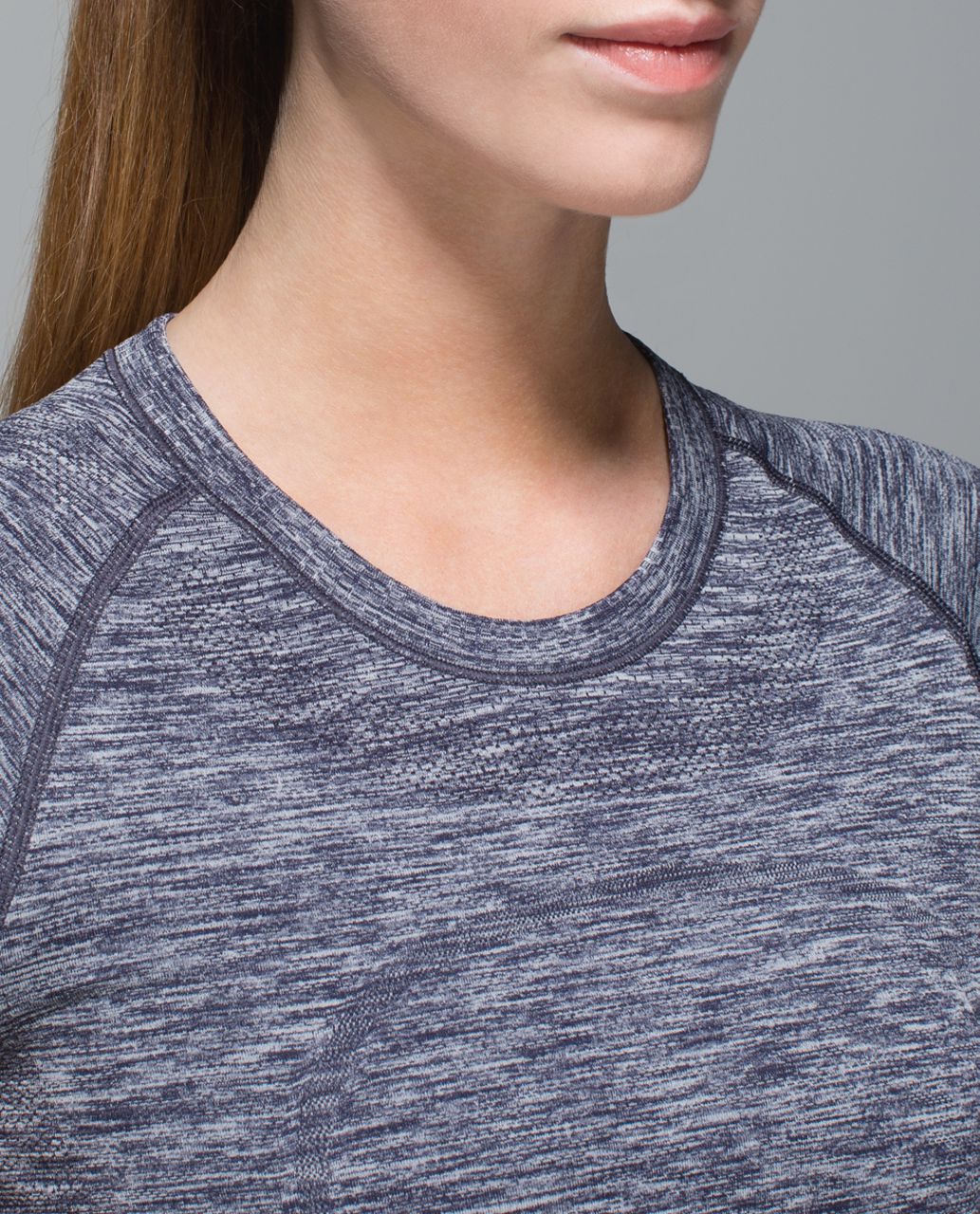 Lululemon Run:  Swiftly Tech Short Sleeve Crew - Space Dye Heathered Cadet Blue