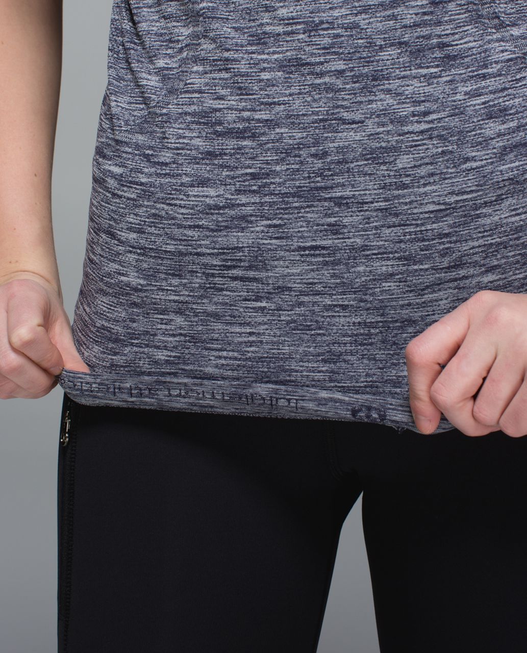 Lululemon Run:  Swiftly Tech Short Sleeve Crew - Space Dye Heathered Cadet Blue