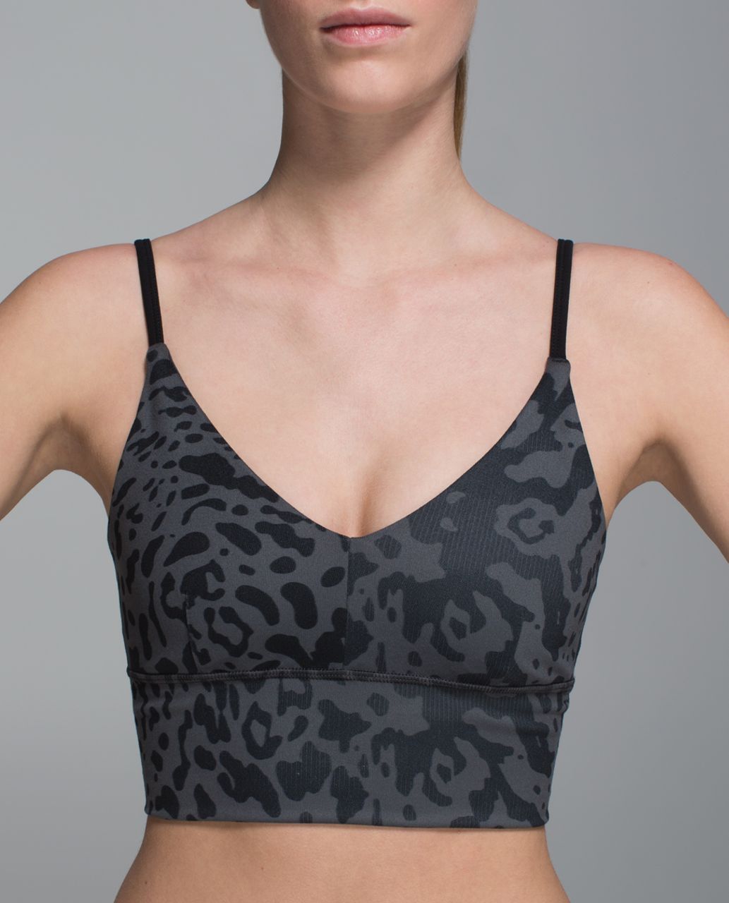 Lululemon Solo Bra *Luon - Animal Swirl Deep Coal Light