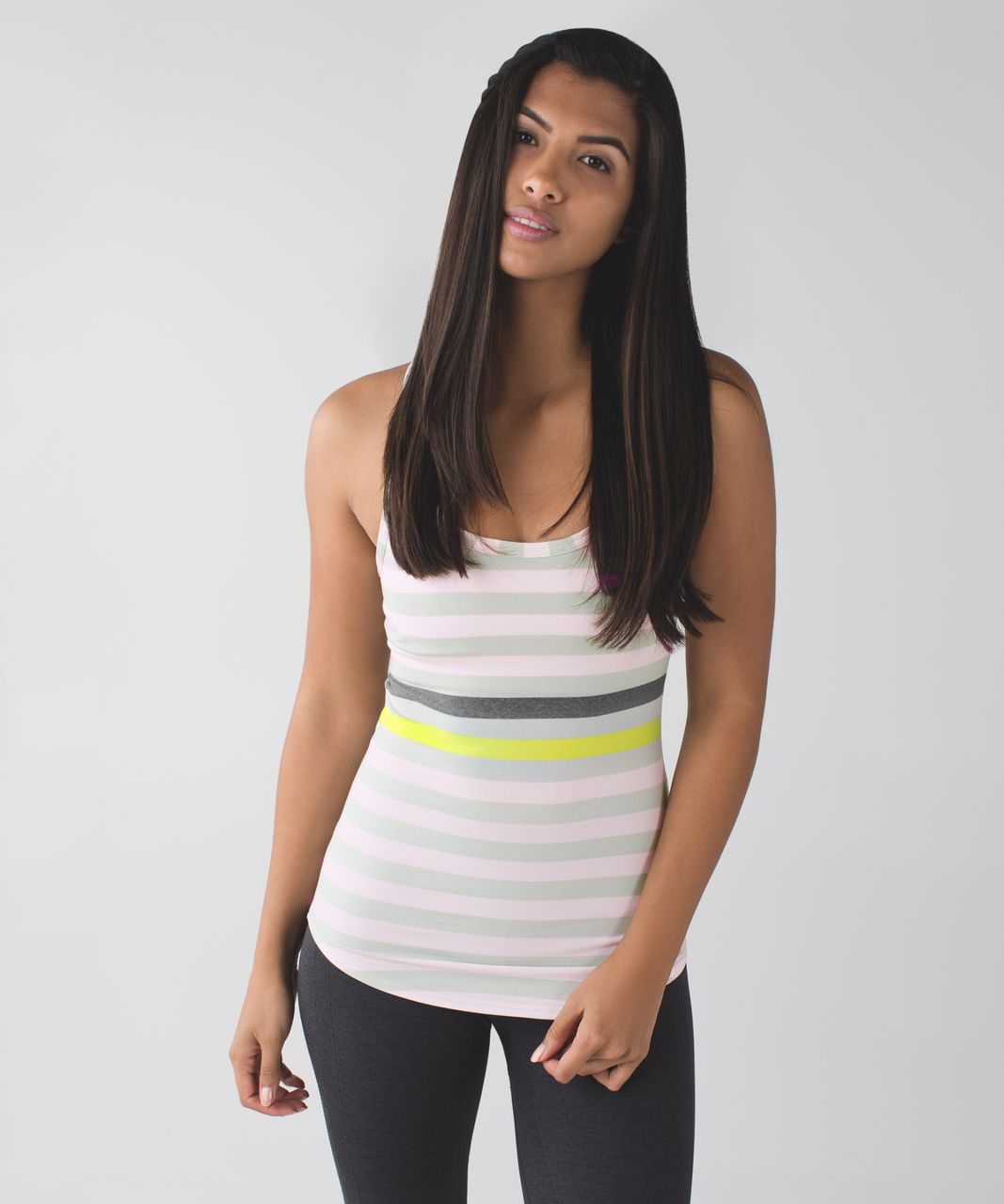 Lululemon Studio Racerback - Jet Stripe Heathered Silver Spoon Heathered Neutral Blush