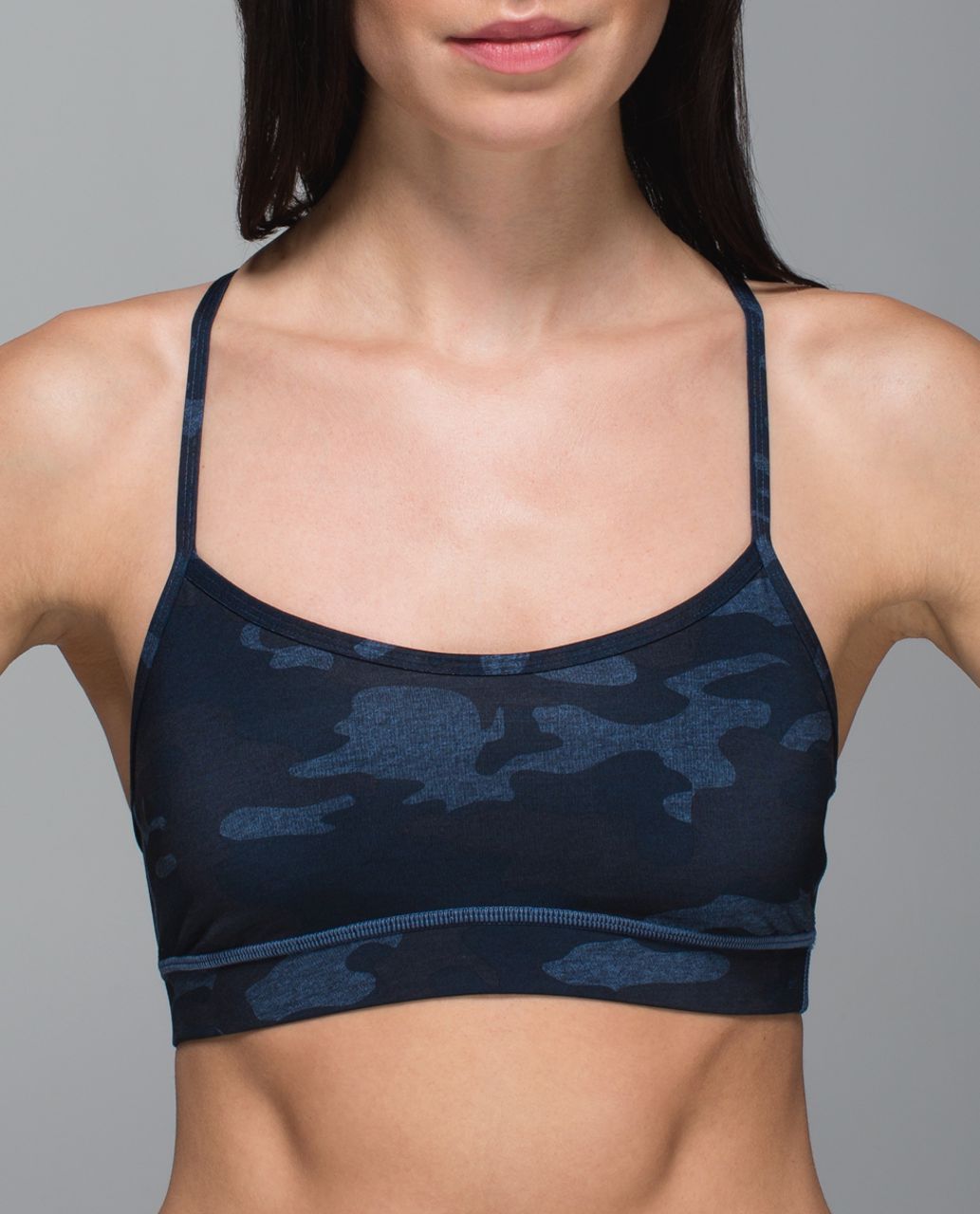 Lululemon Flow Y Bra IV - Heathered Texture Lotus Camo Oil Slick Blue