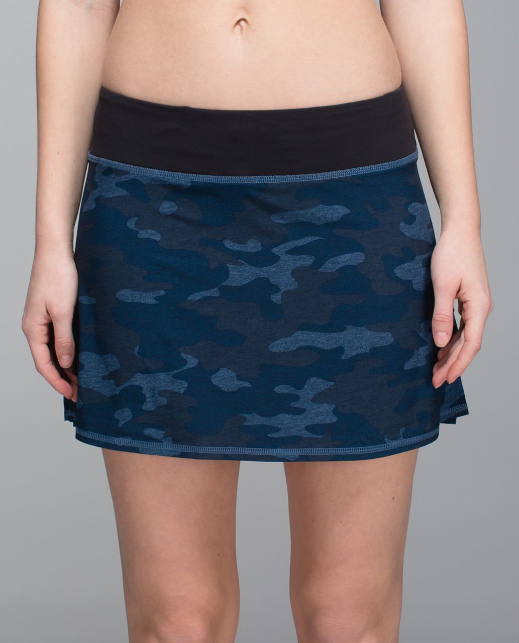 Lululemon Run:  Pace Setter Skirt *4-way Stretch (Tall) - Heathered Texture Lotus Camo Oil Slick Blue / Black