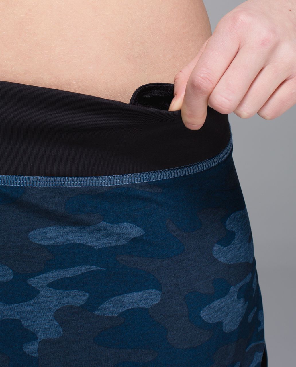 Lululemon Run:  Pace Setter Skirt *4-way Stretch (Tall) - Heathered Texture Lotus Camo Oil Slick Blue / Black