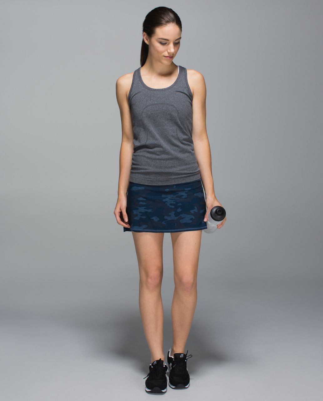 Lululemon Run:  Pace Setter Skirt *4-way Stretch (Regular) - Heathered Texture Lotus Camo Oil Slick Blue / Black