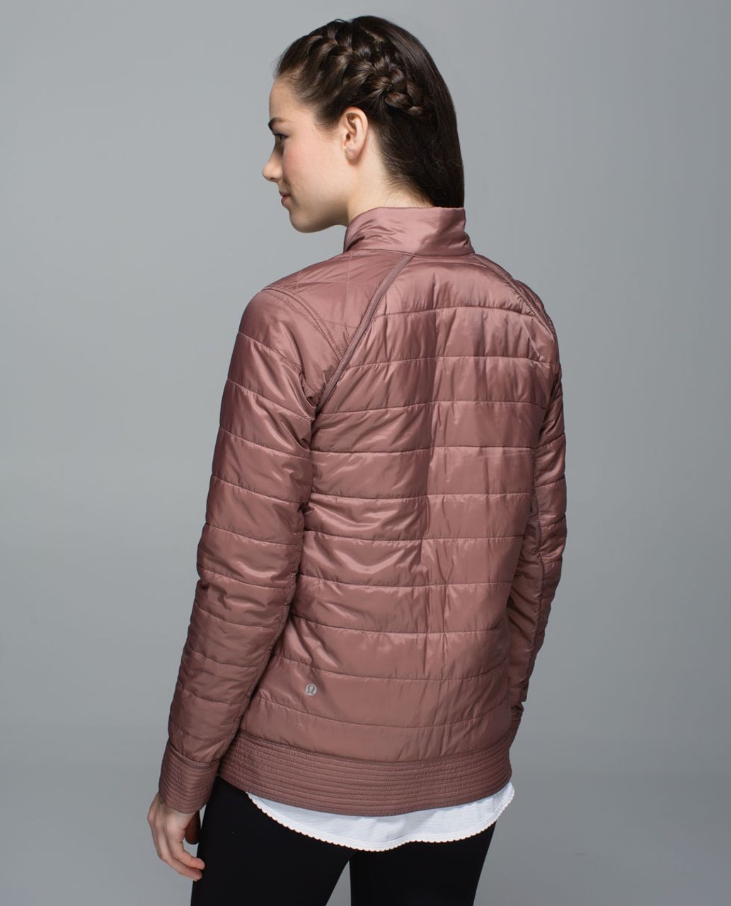 Lululemon The Bomb Bomber Jacket - Bark Berry / Heathered Bark