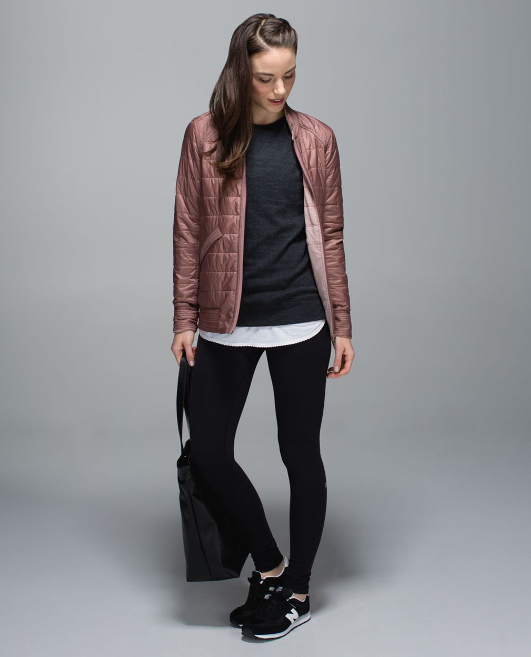 Lululemon The Bomb Bomber Jacket - Bark Berry / Heathered Bark Berry