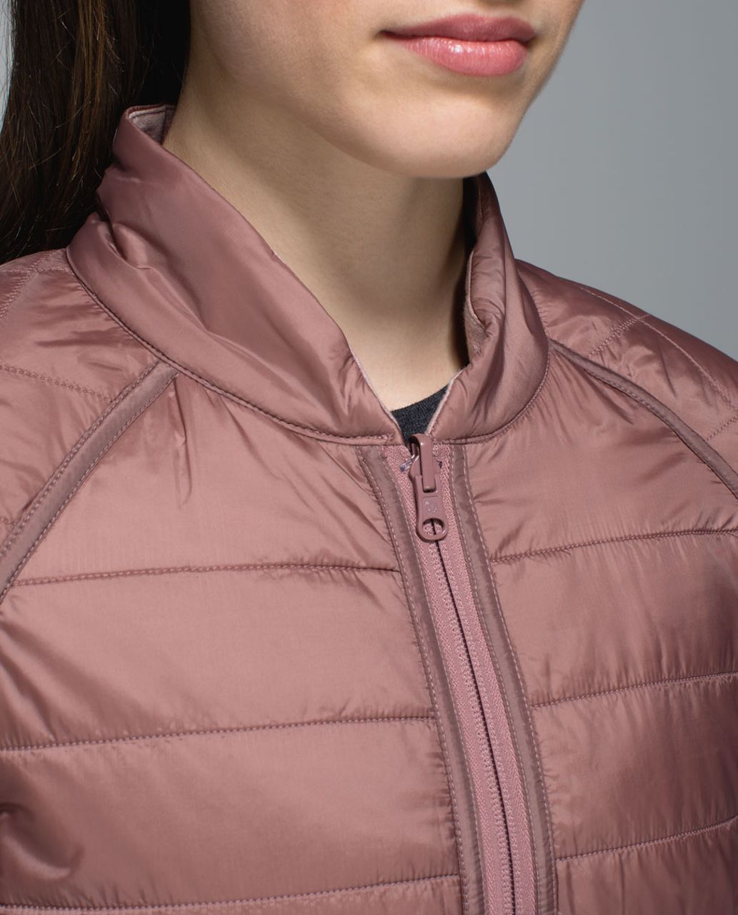 Lululemon The Bomb Bomber Jacket - Bark Berry / Heathered Bark Berry