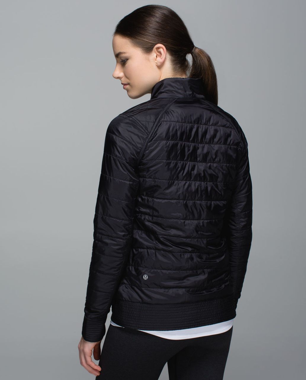 Lululemon The Bomb Bomber Jacket - Black / Heathered Medium Grey 