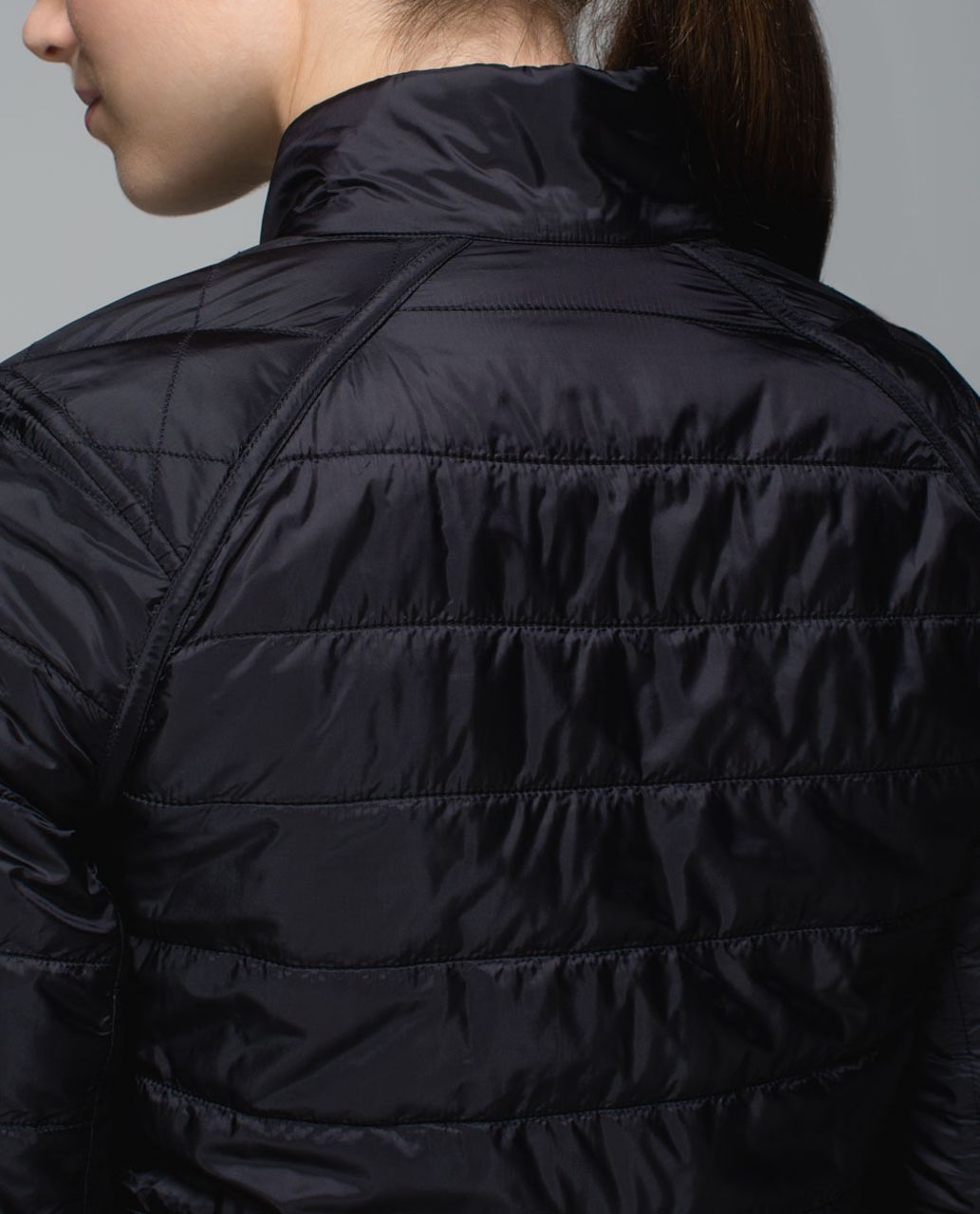 Lululemon The Bomb Bomber Jacket - Black / Heathered Medium Grey