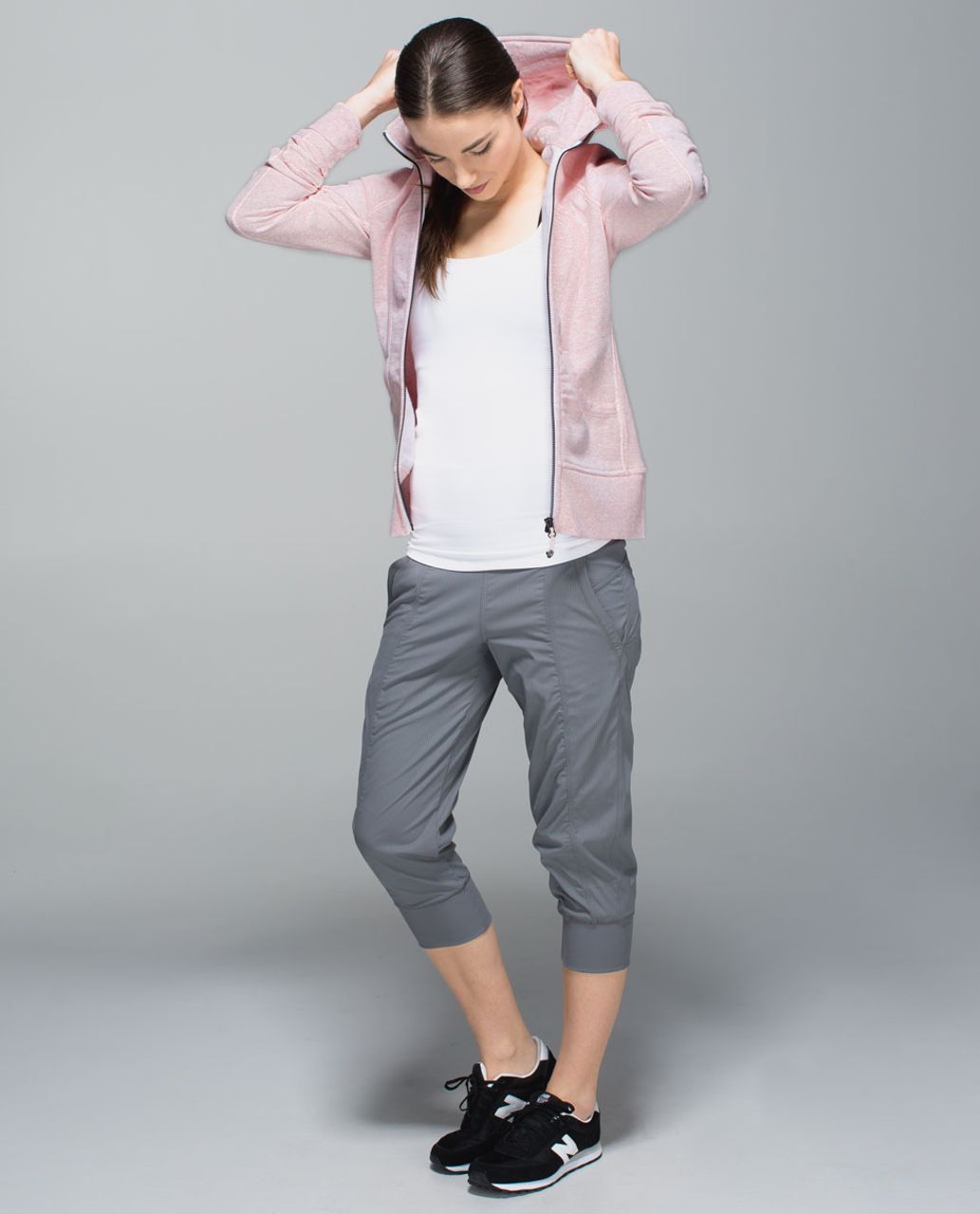 Lululemon Scuba Hoodie II - Heathered Parfait Pink / White