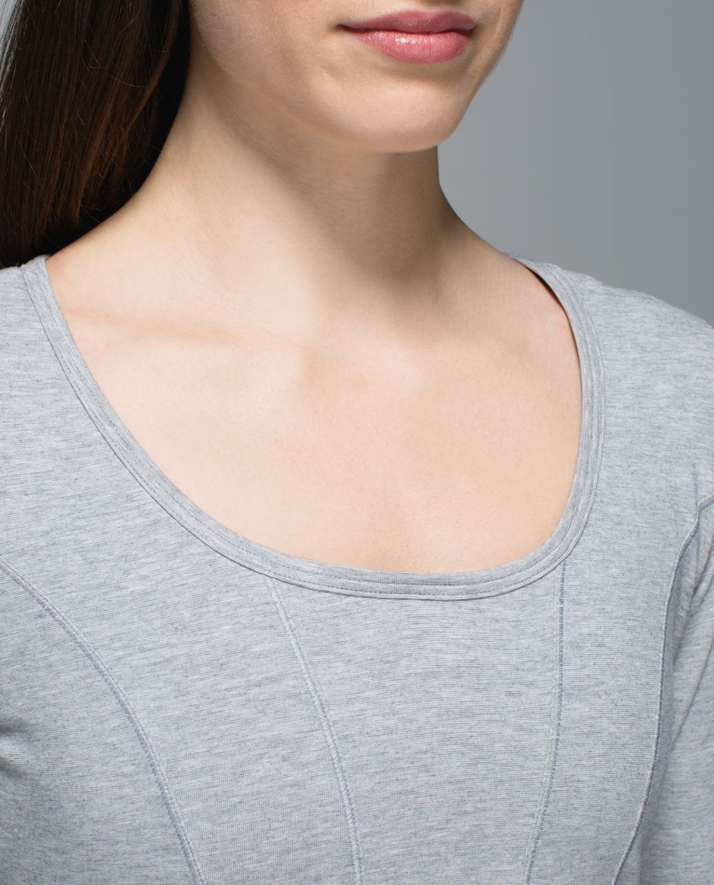 Lululemon Between The Lines Long Sleeve - Mini Stripe Heathered Medium Grey Angel Wing