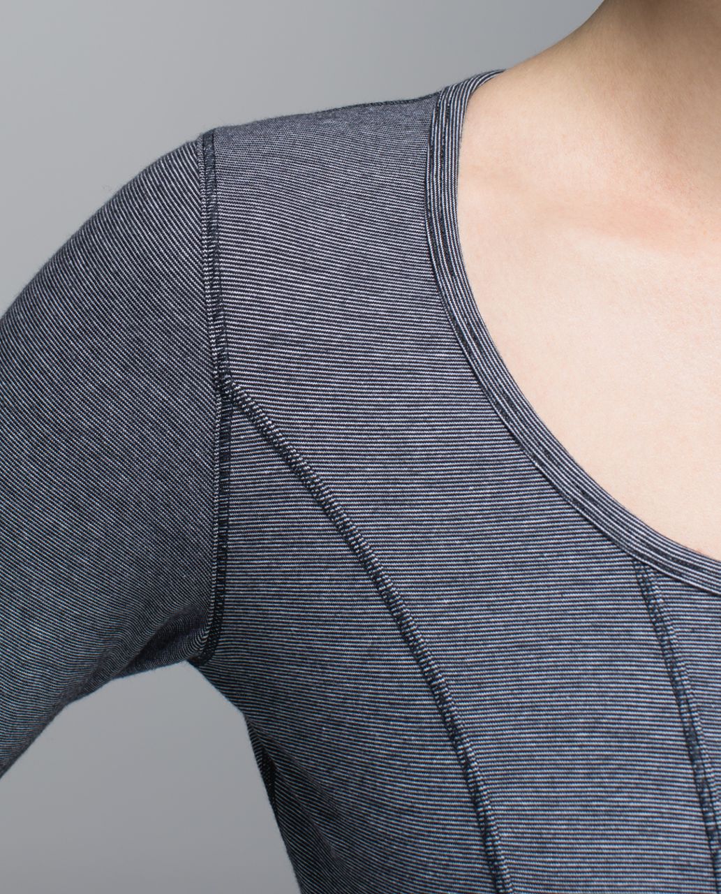 Lululemon Between The Lines Long Sleeve - Micro Stripe Black White