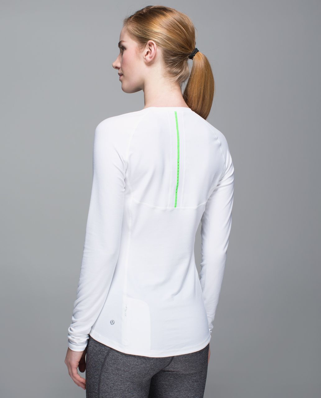 Lululemon Pace Pusher Long Sleeve - Heathered White /  White