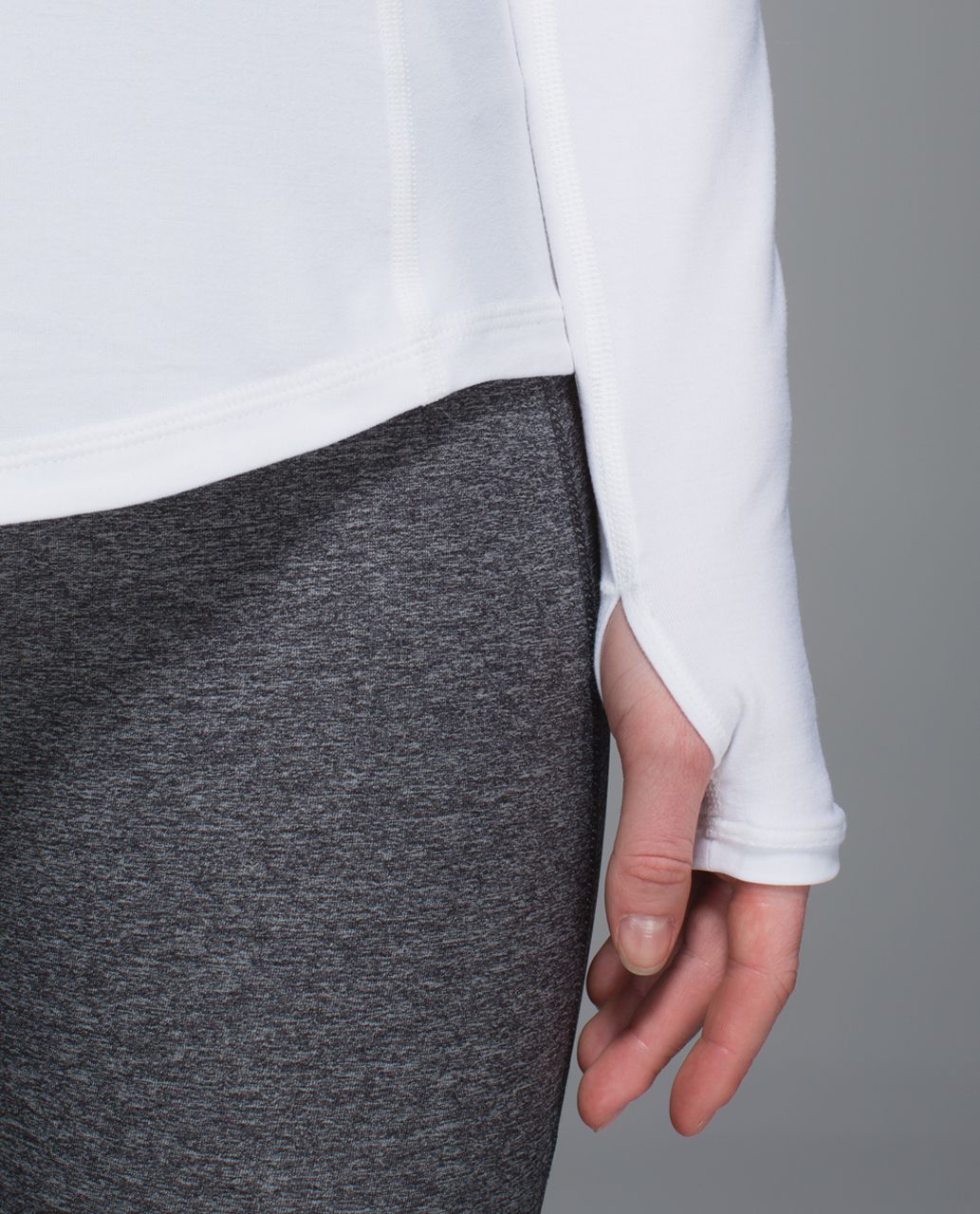 Lululemon Pace Pusher Long Sleeve - Heathered White /  White