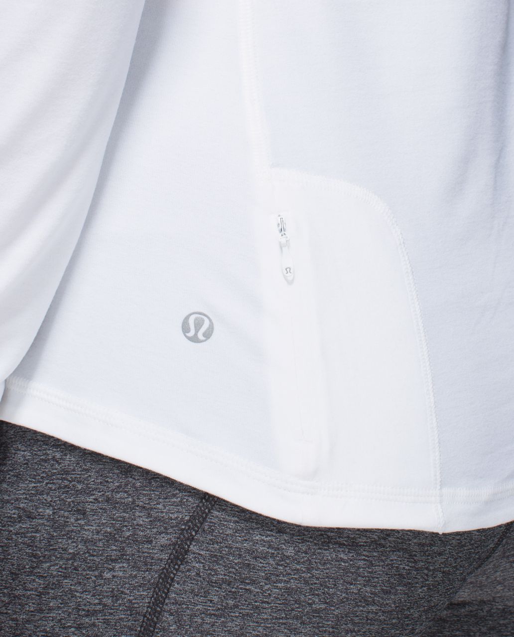 Lululemon Pace Pusher Long Sleeve - Heathered White /  White