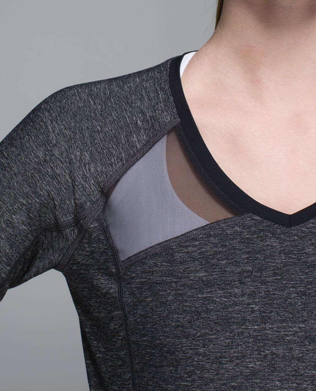 Lululemon Pace Pusher Long Sleeve - Heathered Black /  Black