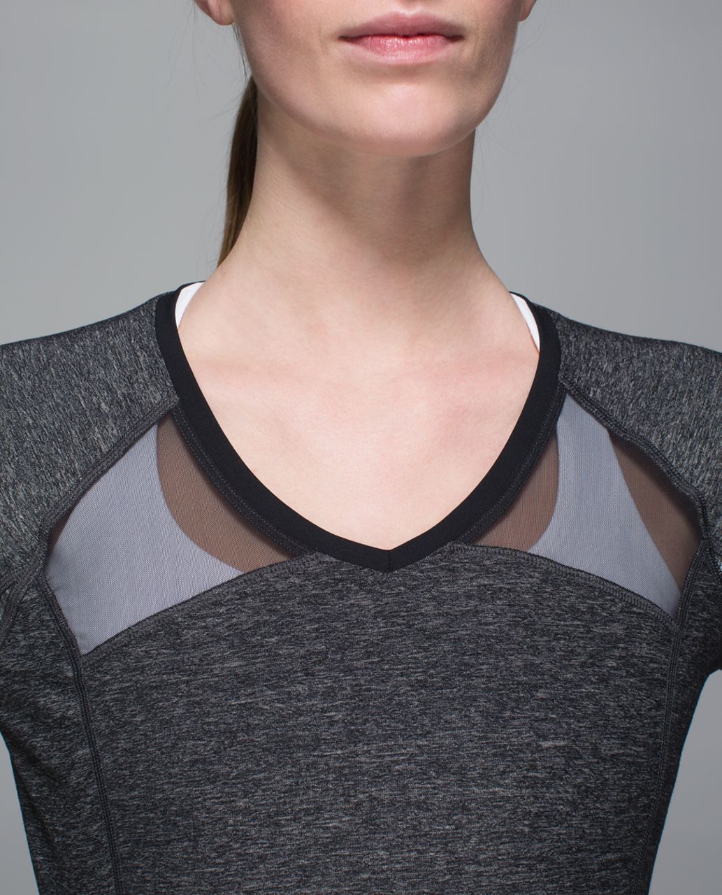 Lululemon Pace Pusher Long Sleeve - Heathered Black /  Black