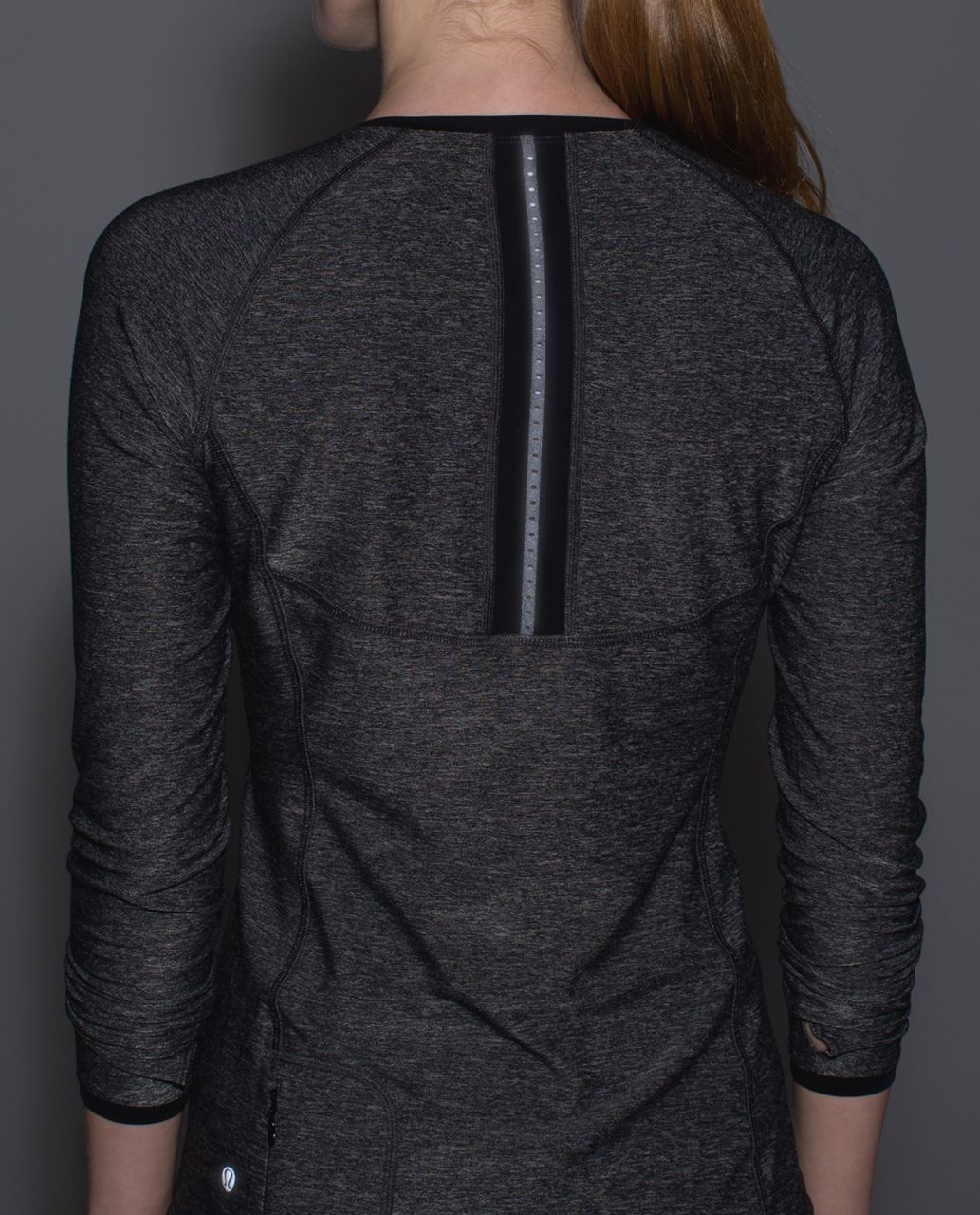 Lululemon Pace Pusher Long Sleeve - Heathered Black / Black - lulu fanatics