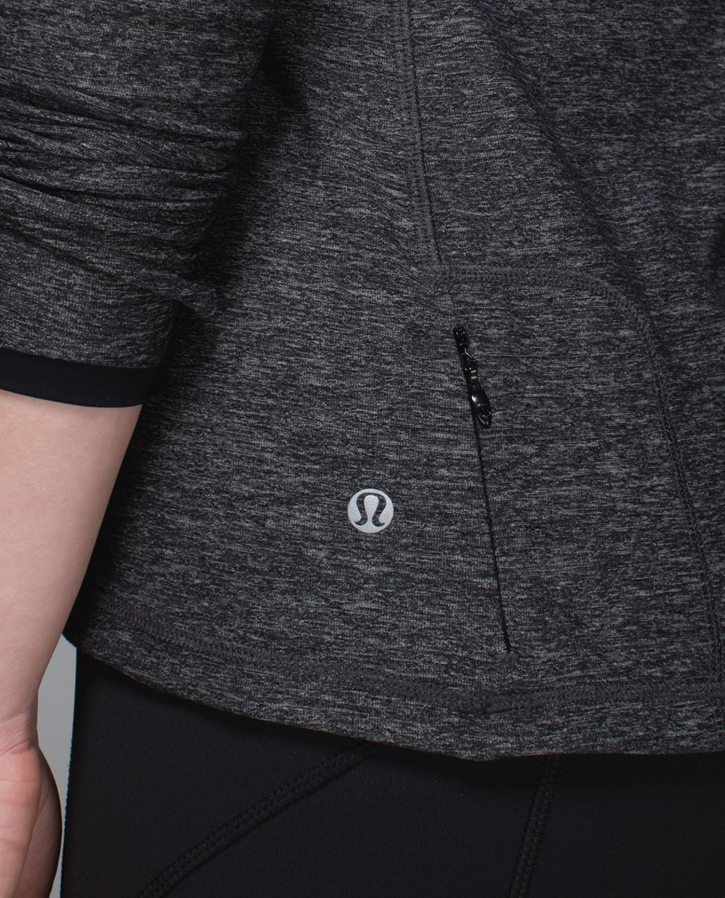 Lululemon Pace Pusher Long Sleeve - Heathered Black /  Black