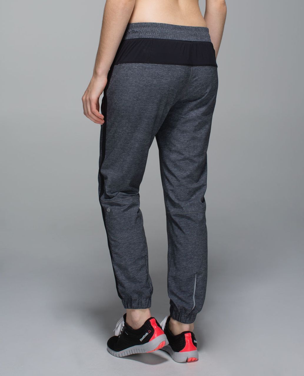 Lululemon Track To Reality Pant - Heathered Texture Printed Grey Deep Coal / Black