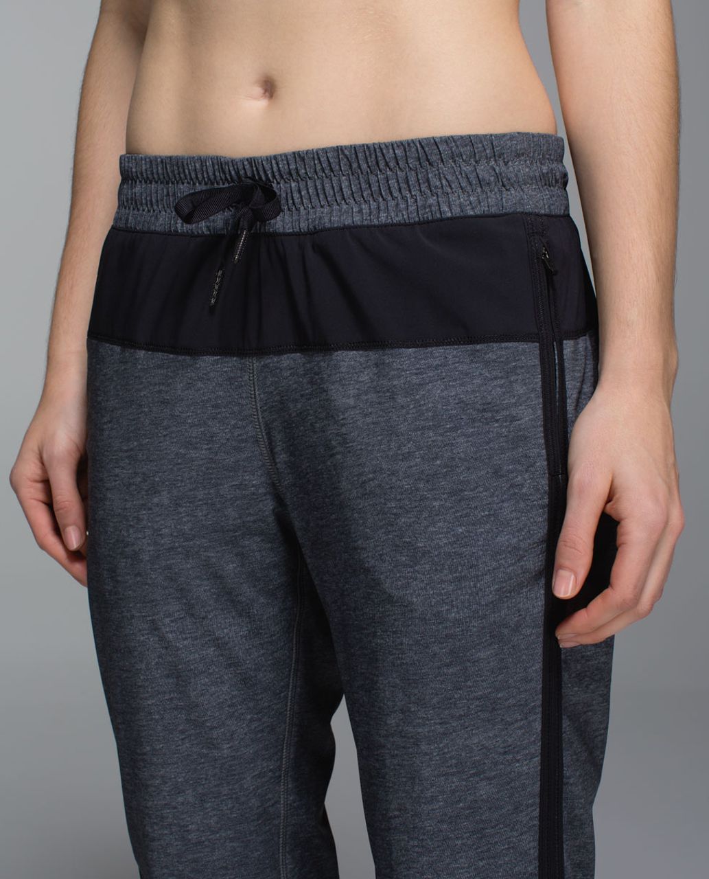 Lululemon Track To Reality Pant - Heathered Texture Printed Grey Deep Coal / Black