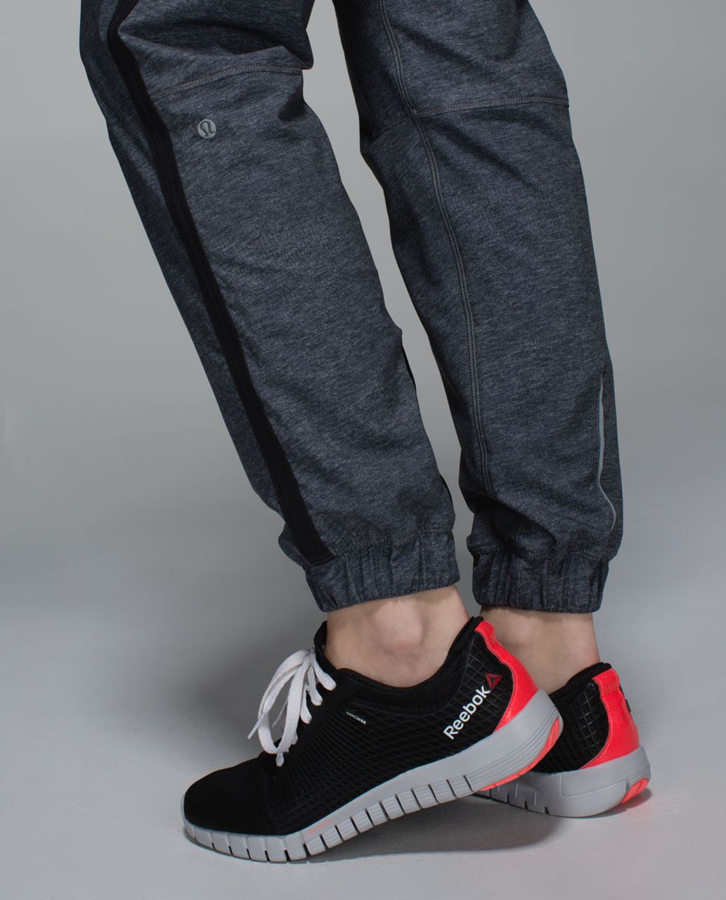 Lululemon Track To Reality Pant - Heathered Texture Printed Grey Deep Coal / Black