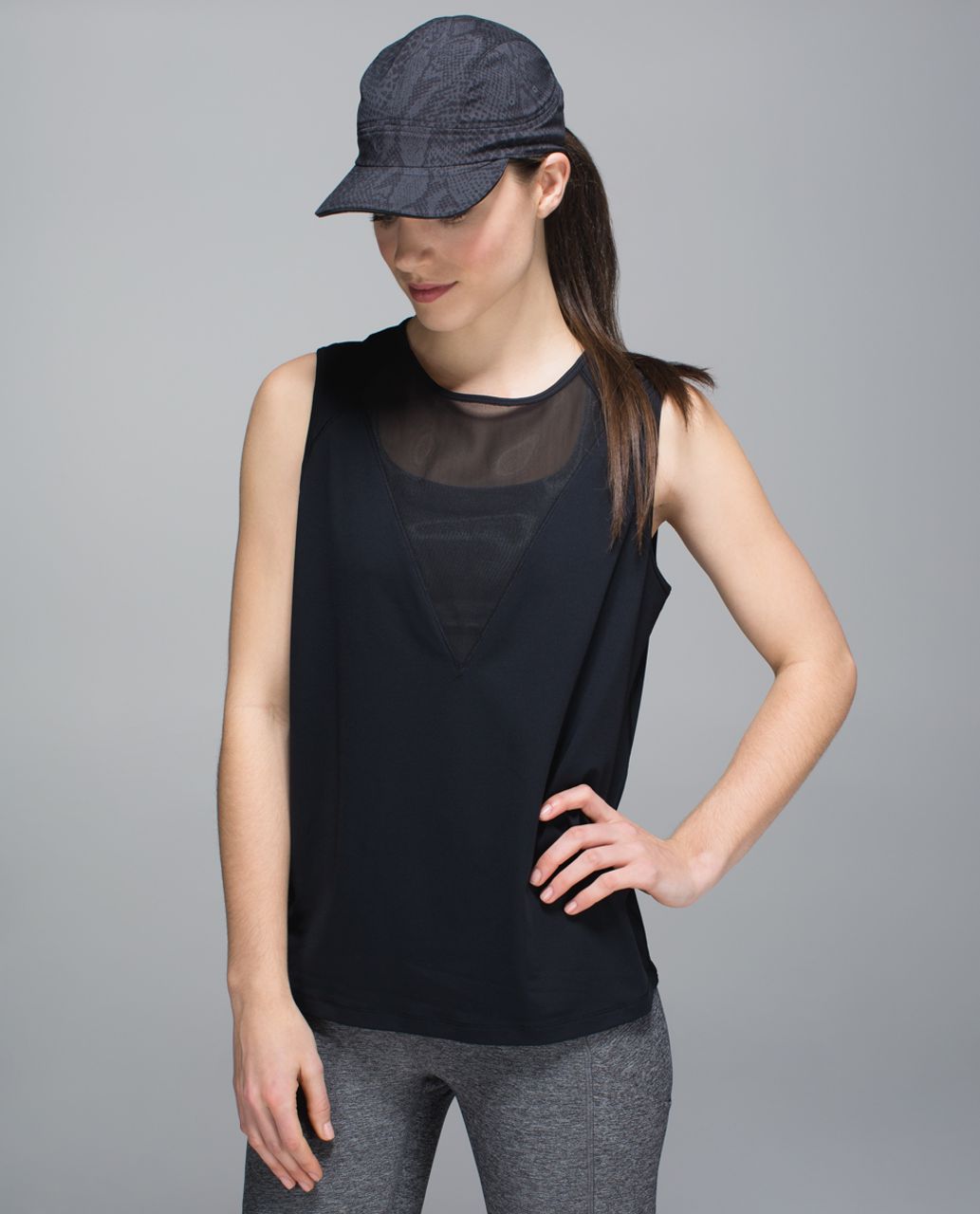 Lululemon Race To Place Run Hat - Desert Snake Deep Coal Black / Black