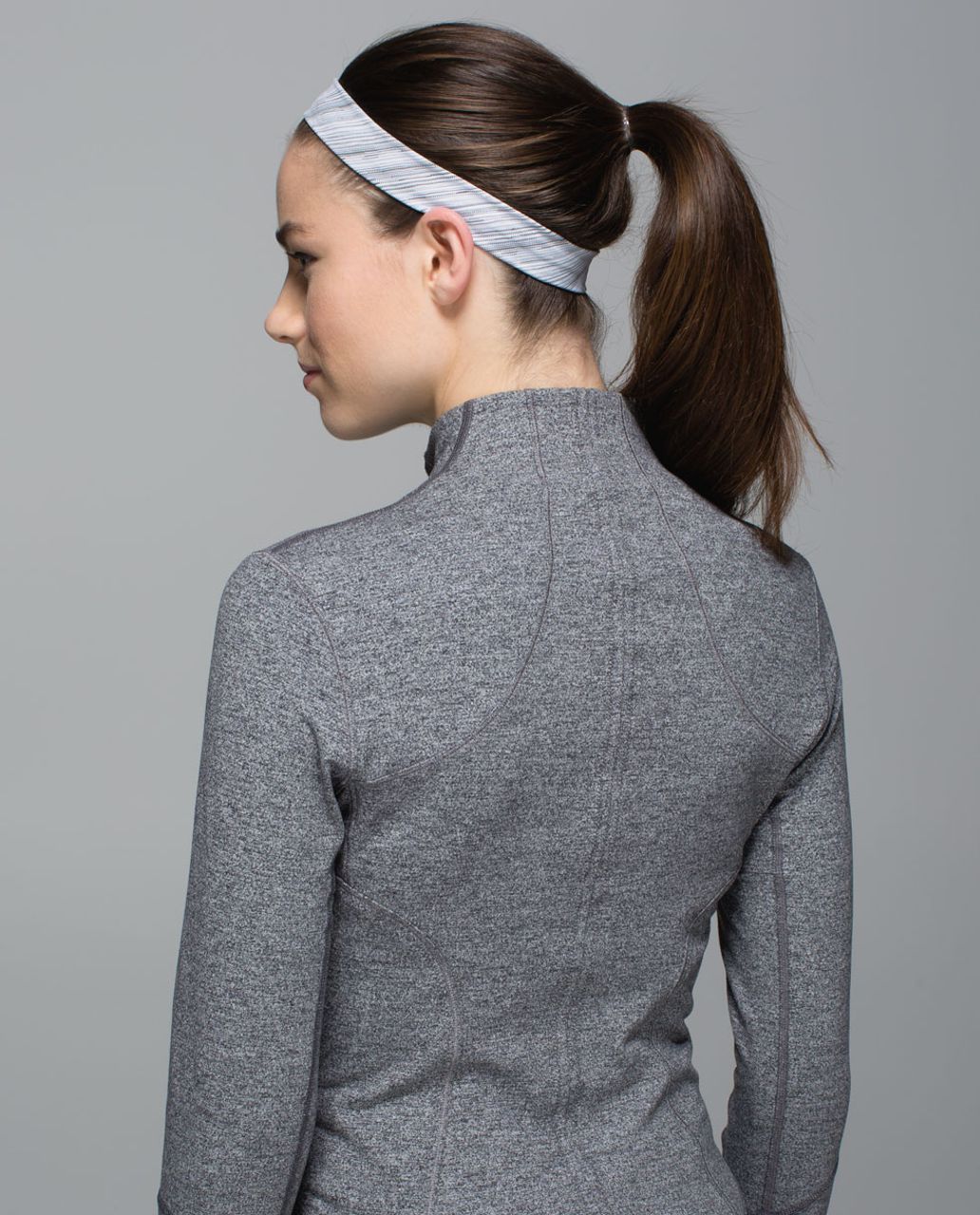 Lululemon Skinny Fly Away Tamer Headband - Cyber Stripe White Silver Fox