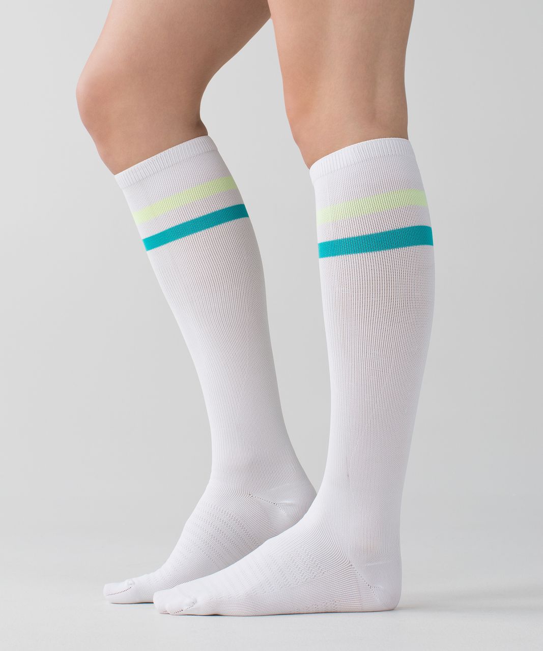 Lululemon Women's Keep It Tight Sock - Varsity Stripe White Clear Mint Blue Tropics