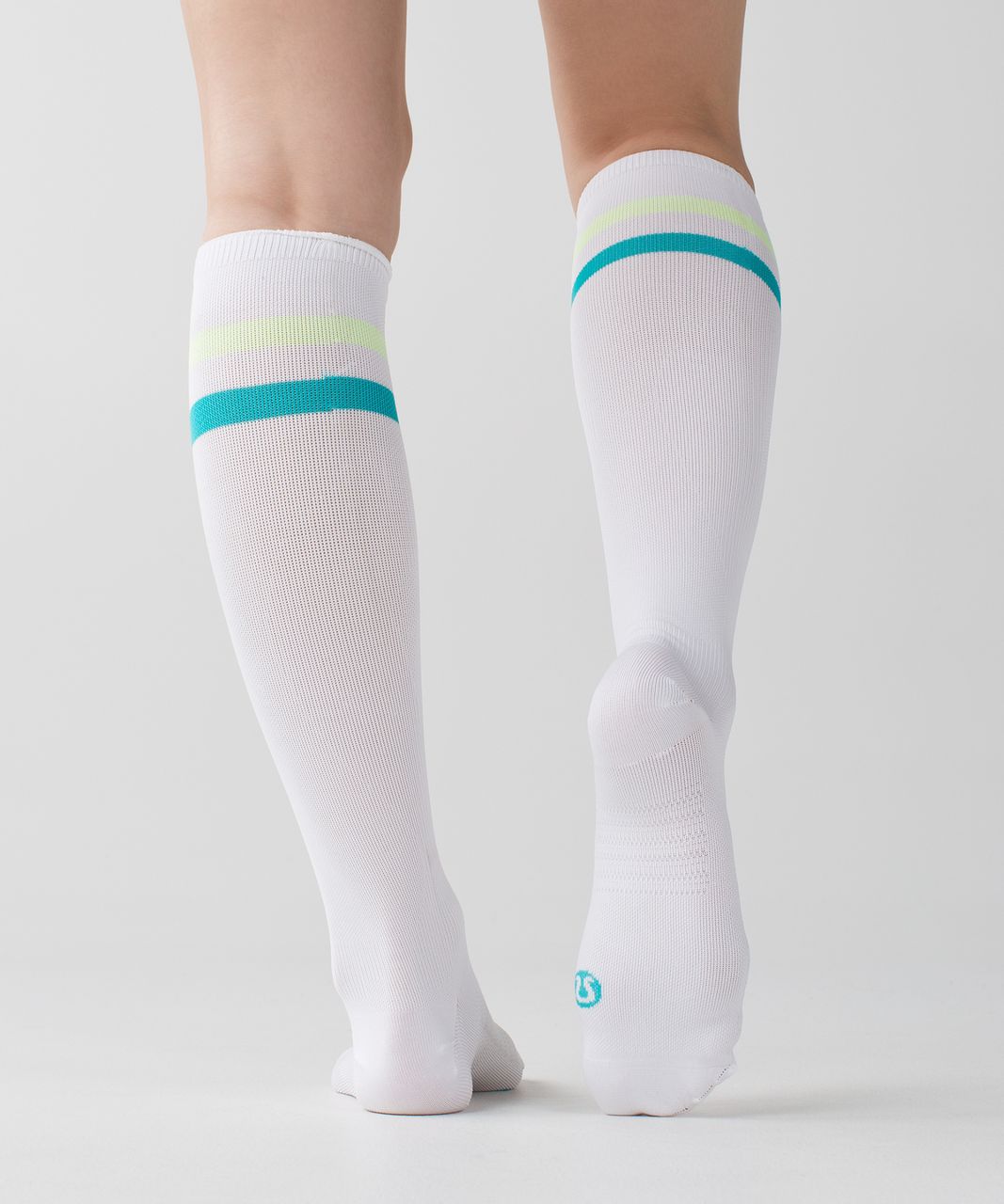 Lululemon Women's Keep It Tight Sock - Varsity Stripe White Clear Mint Blue Tropics