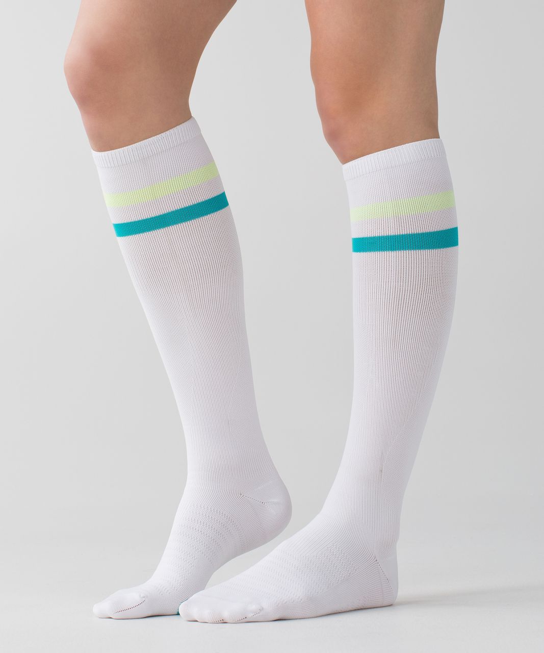 Lululemon Women's Keep It Tight Sock - Varsity Stripe White Clear Mint Blue Tropics