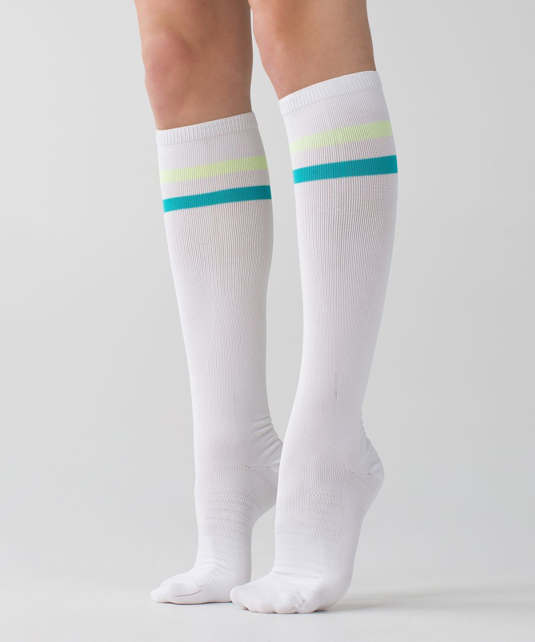 Lululemon Women's Keep It Tight Sock - Varsity Stripe White Clear Mint Blue Tropics