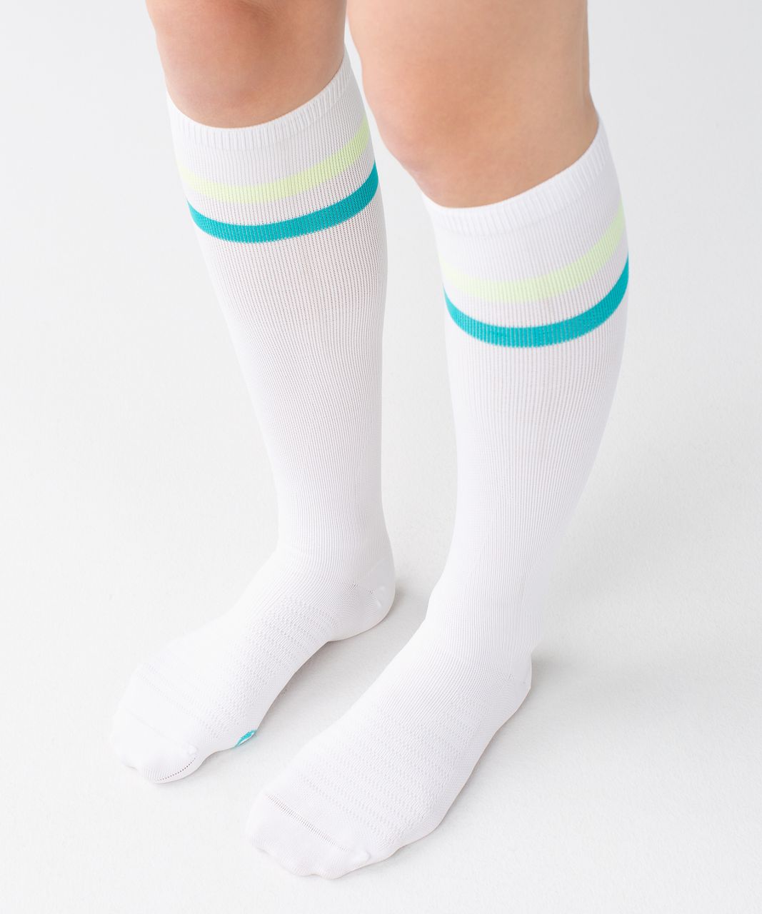 Lululemon Women's Keep It Tight Sock - Varsity Stripe White Clear Mint Blue Tropics