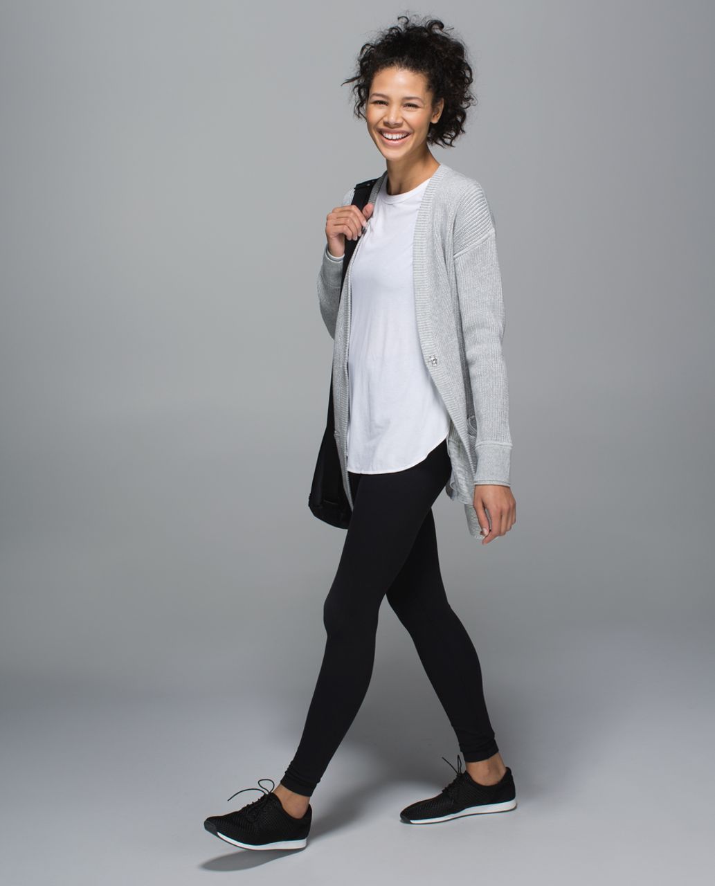 Lululemon We Like To Cardi - Heathered Medium Grey / White