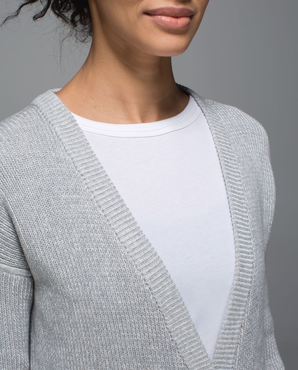 Lululemon We Like To Cardi - Heathered Medium Grey / White