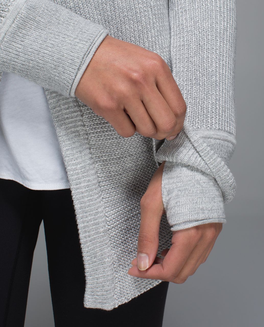 Lululemon We Like To Cardi - Heathered Medium Grey / White