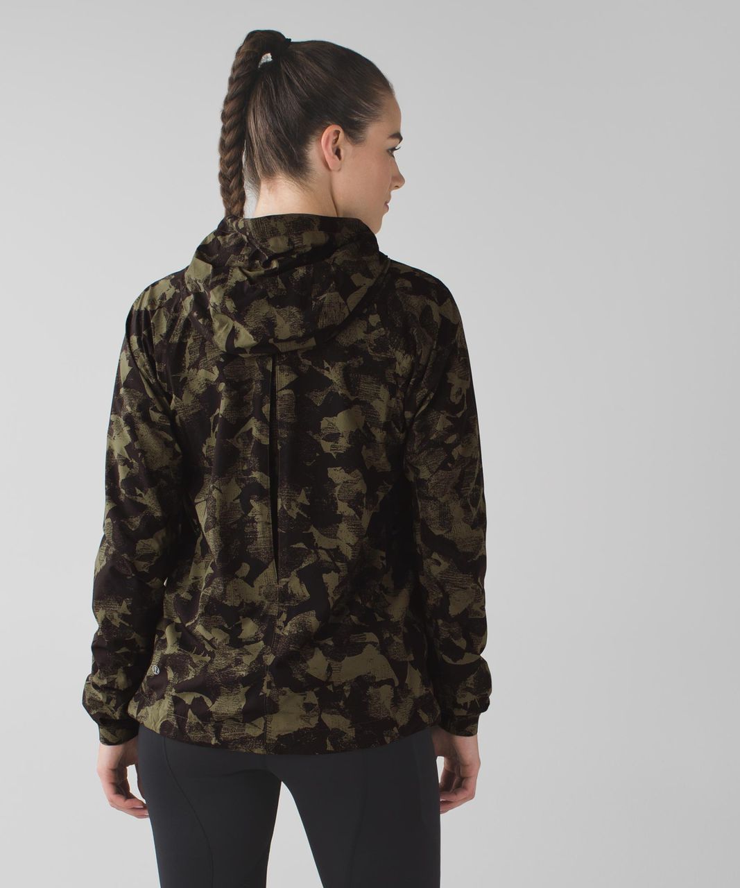 Lululemon Rise & Shine Jacket II - Jumbo Mystic Jungle Fatigue Green Black / Grey