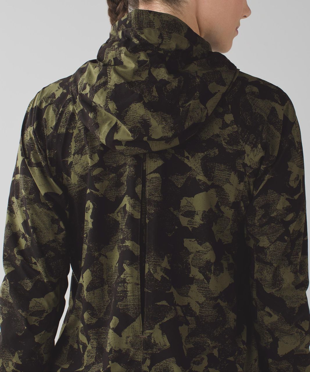 Lululemon Rise & Shine Jacket II - Jumbo Mystic Jungle Fatigue Green Black / Grey