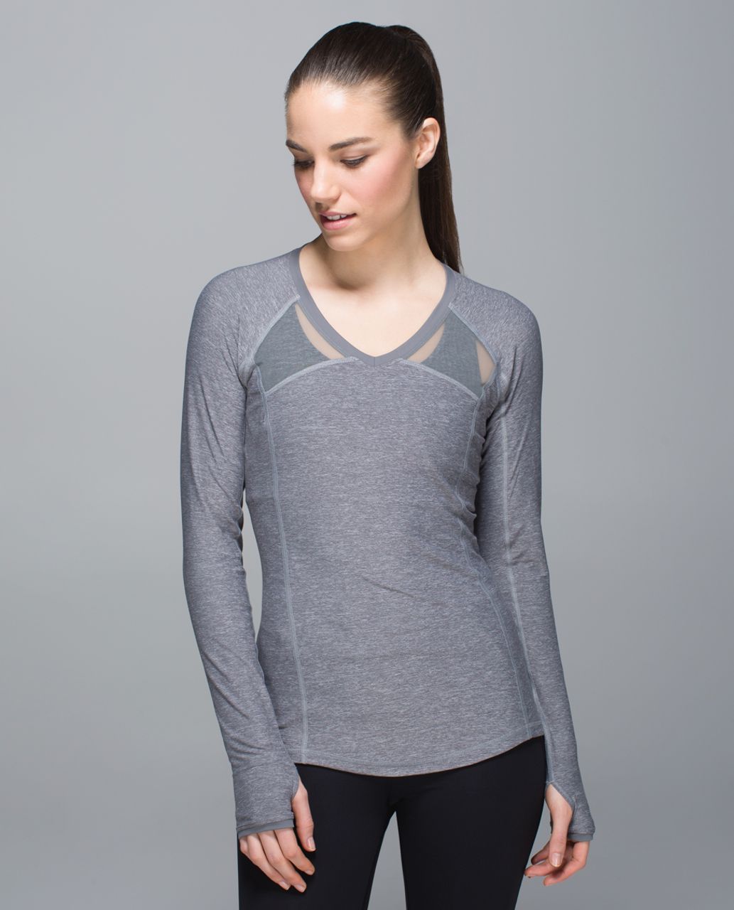 Lululemon Pace Pusher Long Sleeve - Heathered Slate / Slate