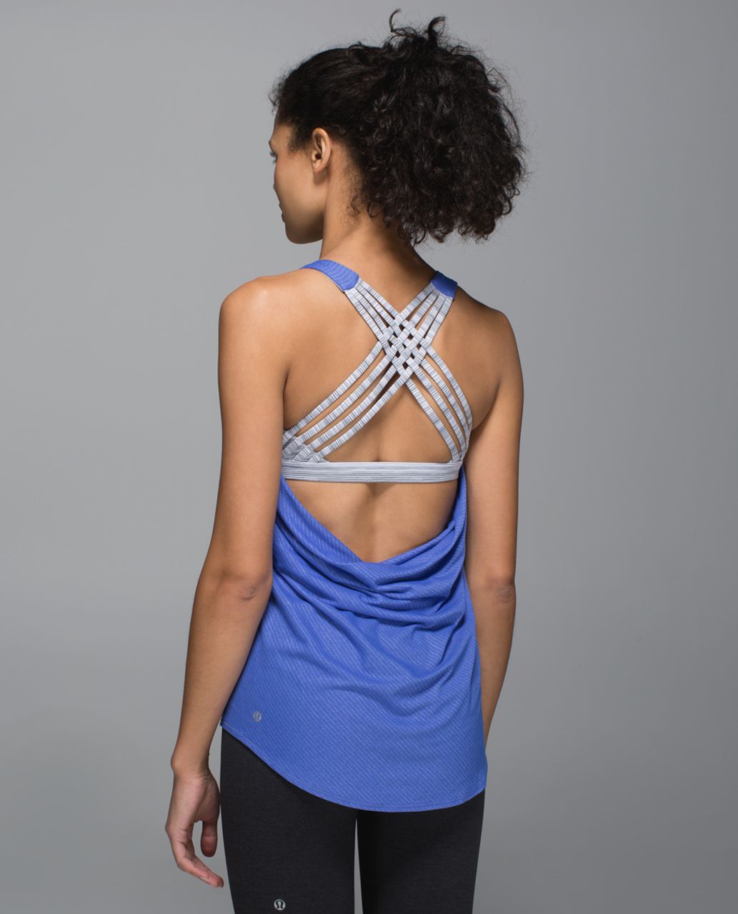 Lululemon Wild Tank - Heathered Harbor Blue / Cyber Stripe White Silver Fox