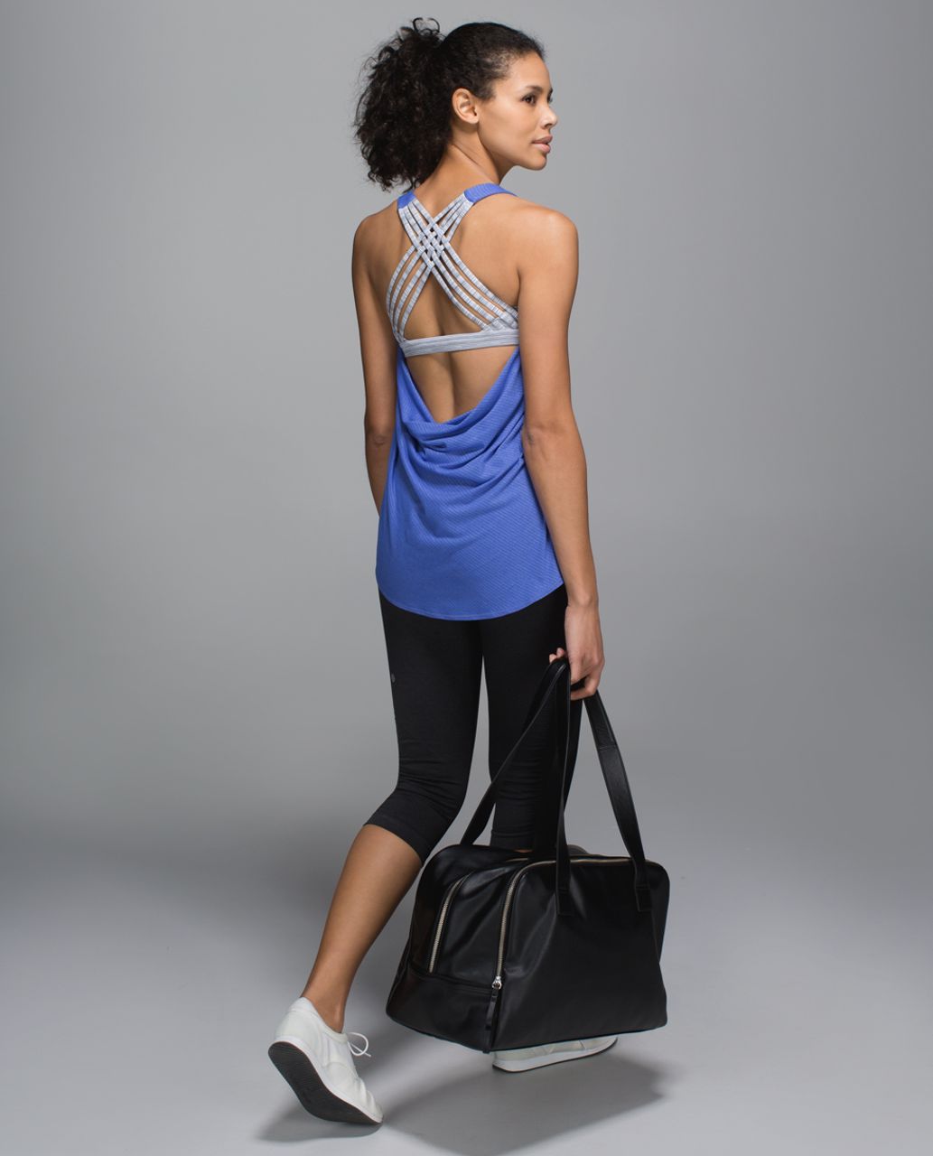 Lululemon Wild Tank - Heathered Harbor Blue / Cyber Stripe White Silver Fox